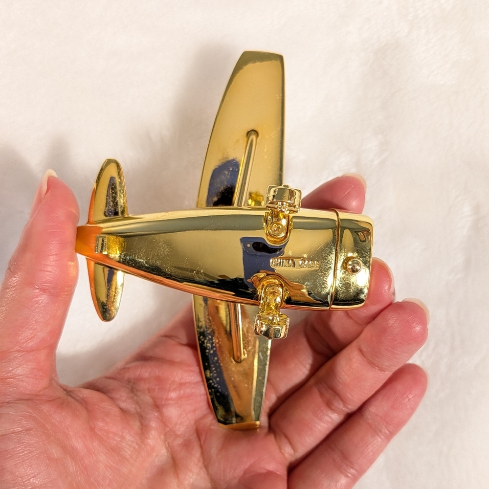 Timex Gold Plane Mini Clock Decor (Untested) - Picture 7 of 12
